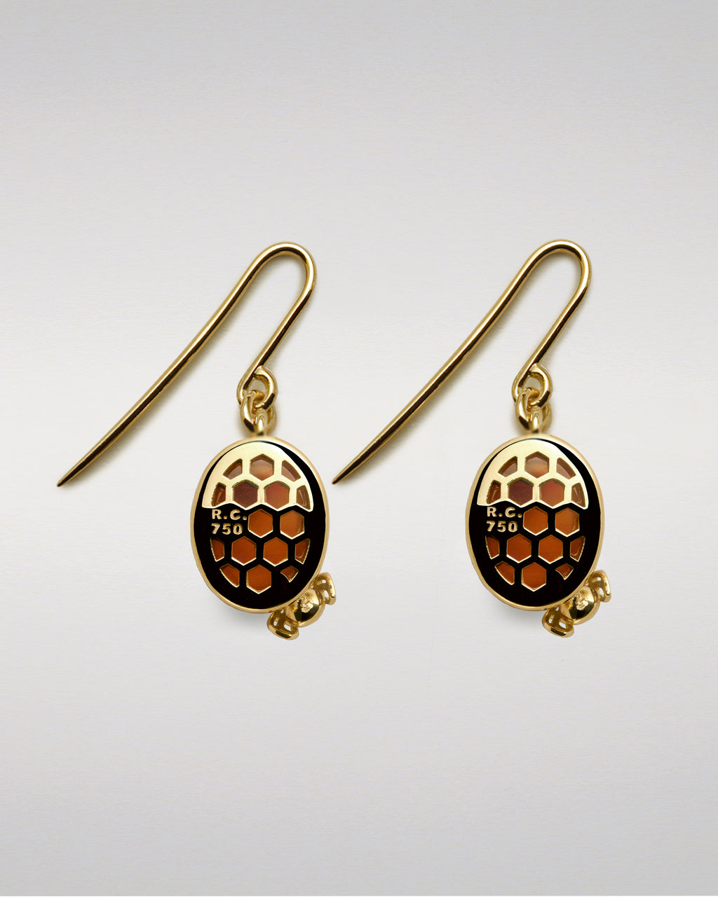Golden Bee and Carnelian Earrings