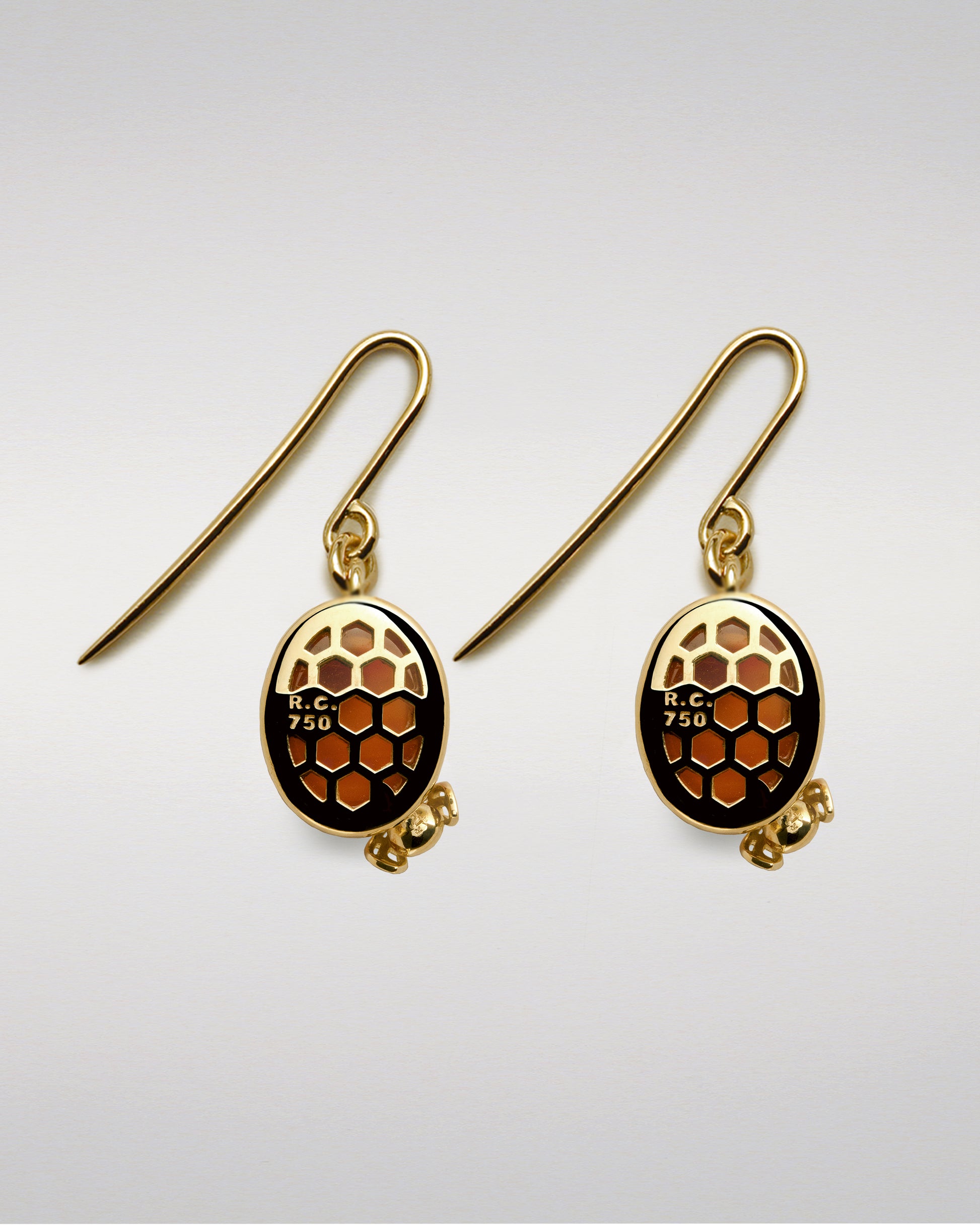 Golden Bee and Carnelian Earrings