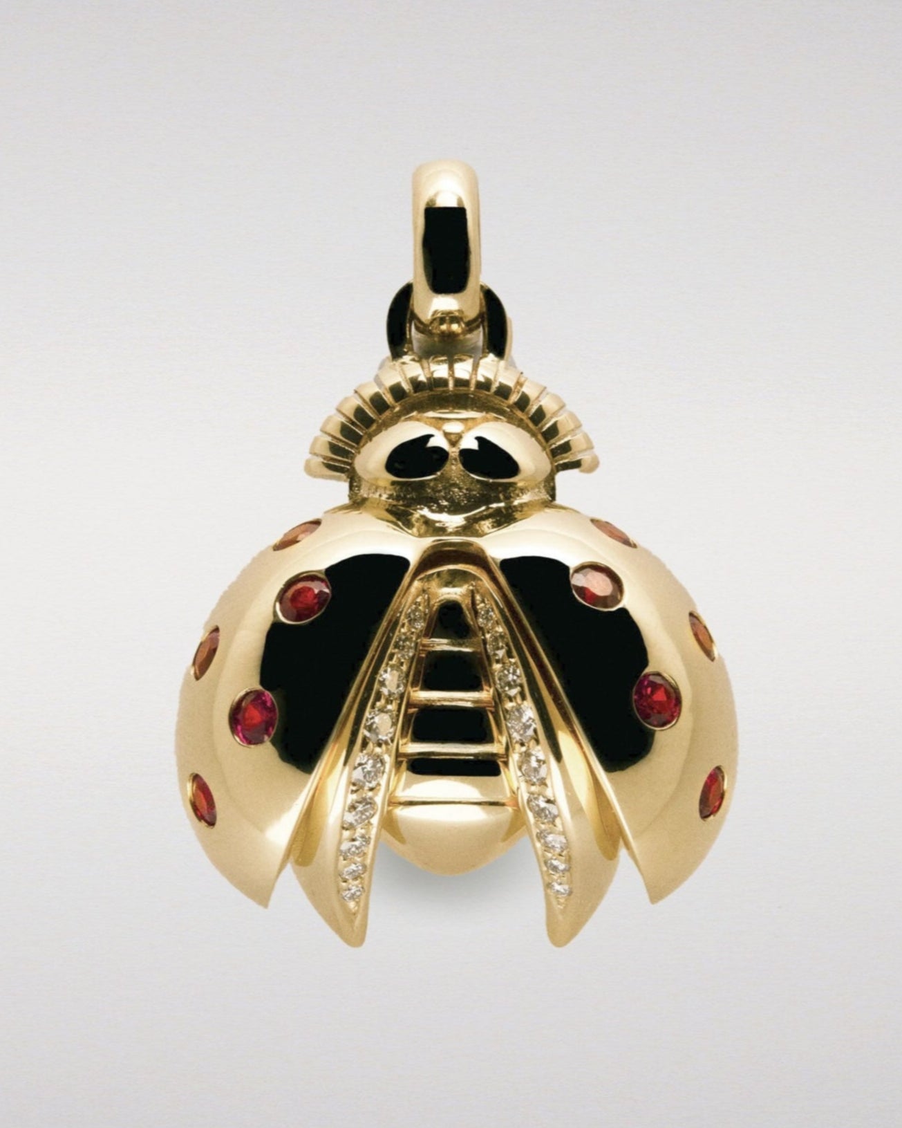 Ladybird Pendant with Rubies & Diamonds