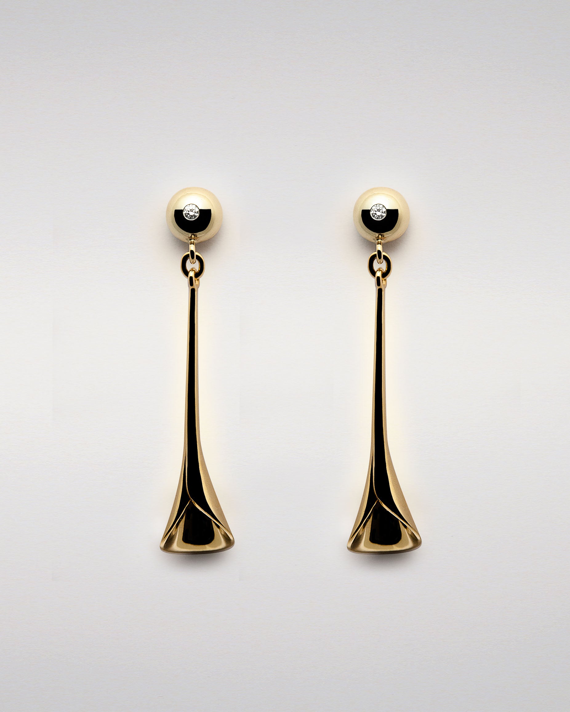Lily Drop Earrings with Diamonds