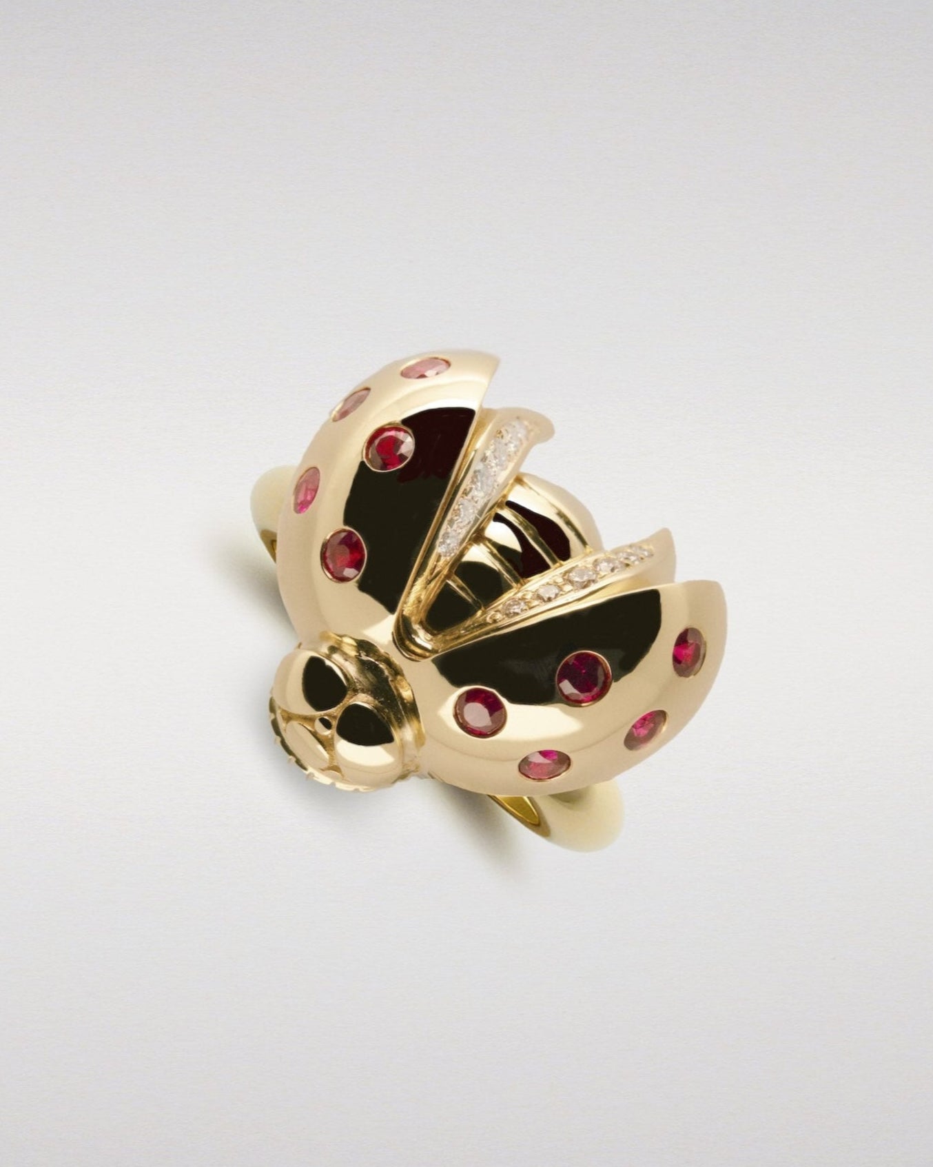 Ladybird Ring with Rubies & Diamonds