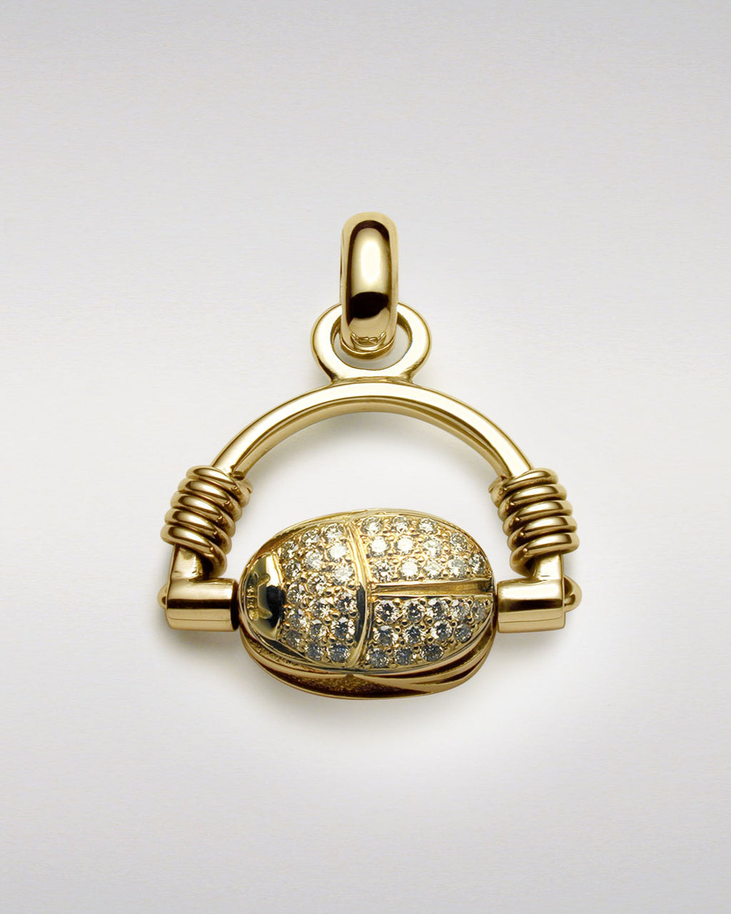 Classical Scarab Swivel Pendant with Pavé-Set Diamonds