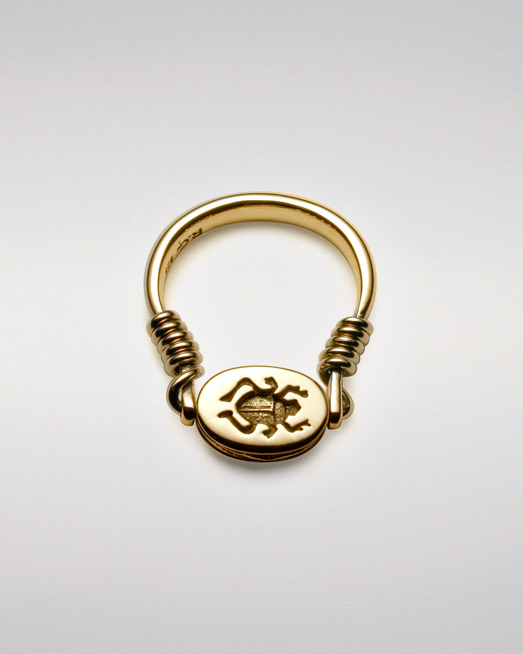Scvle Ring Classical Scarab Swivel Ring with Pavé-Set Diamonds – Robert Clerc ...