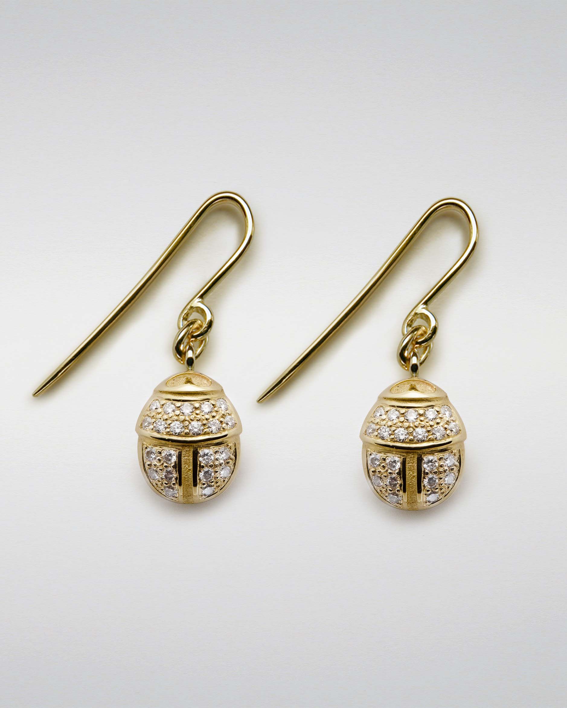 Queen Scarab Earrings with Pavé-Set Diamonds