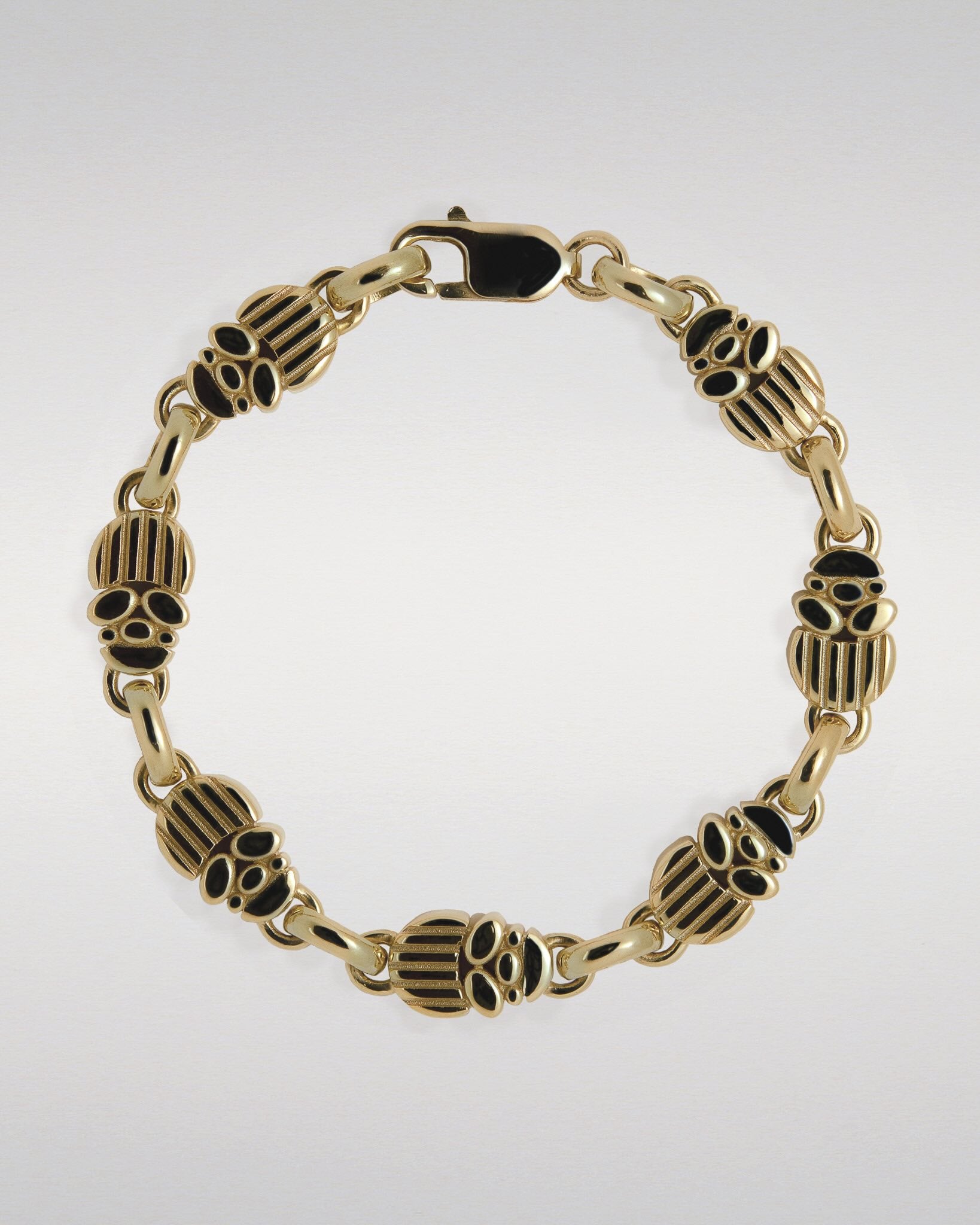 Stylised Scarab Bracelet with Pavé-Set Diamonds