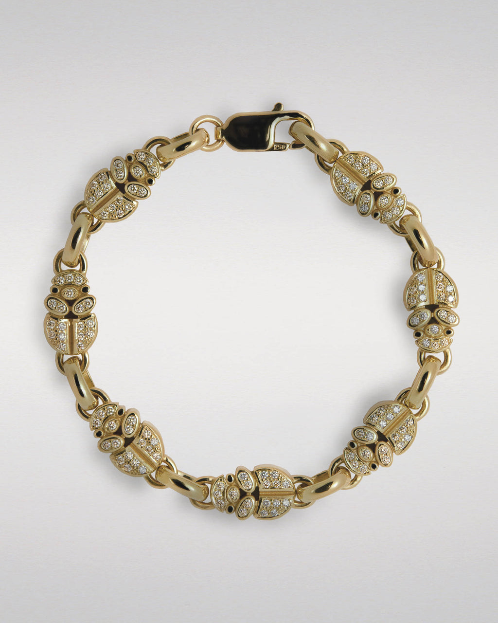 Stylised Scarab Bracelet with Pavé-Set Diamonds