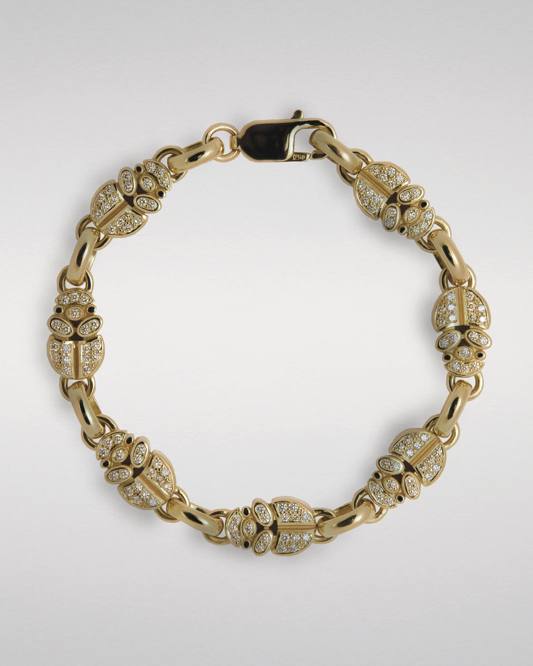 Stylised Scarab Bracelet with Pavé-Set Diamonds